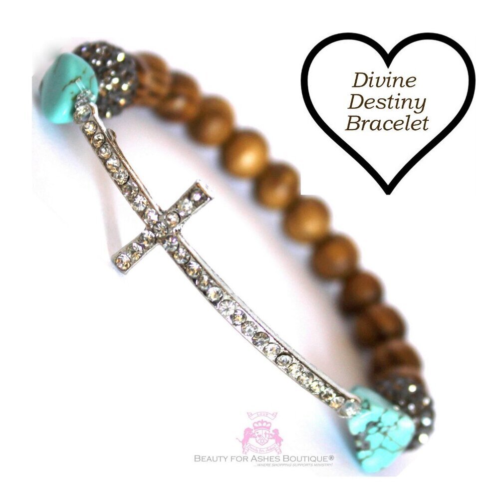 Divine Destiny Cross Bracelet w/Scroll